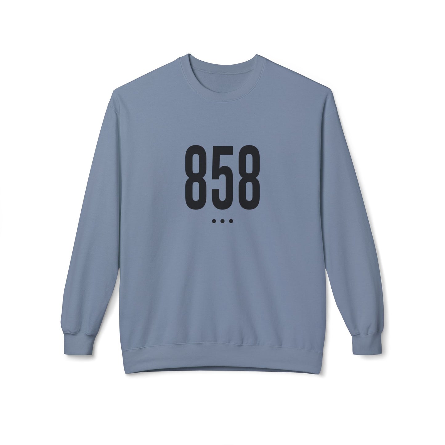 858 Black Logo Front Unisex Crewneck Sweatshirt