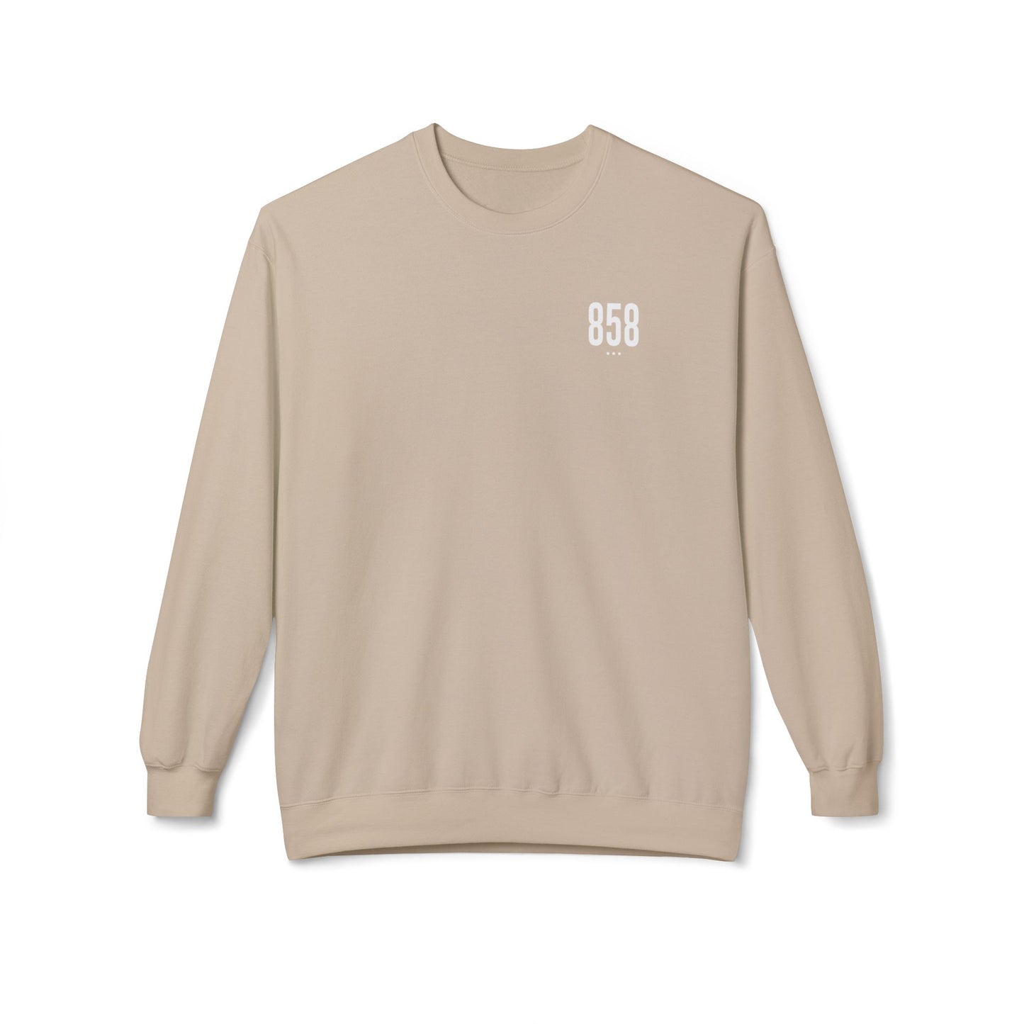 858 White Logo Front Unisex Crewneck Sweatshirt