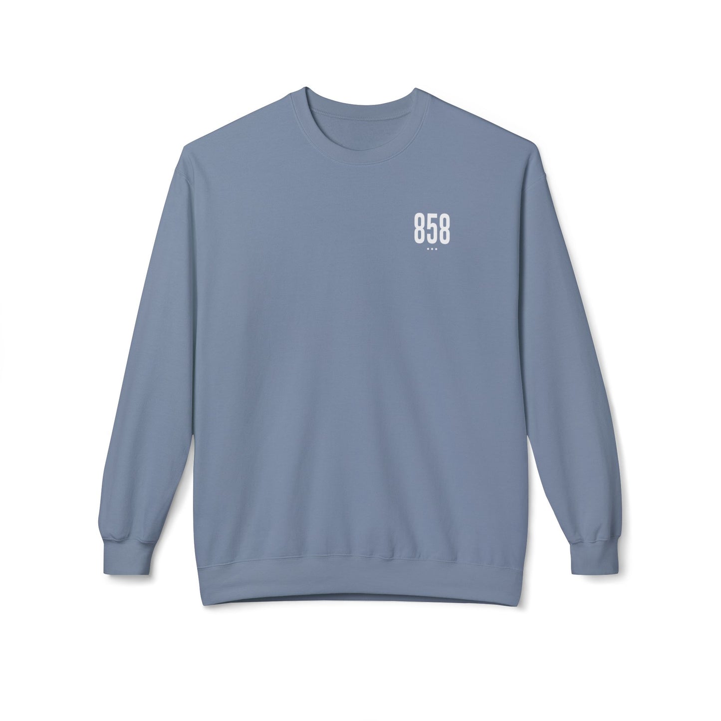 858 White Logo Front Unisex Crewneck Sweatshirt