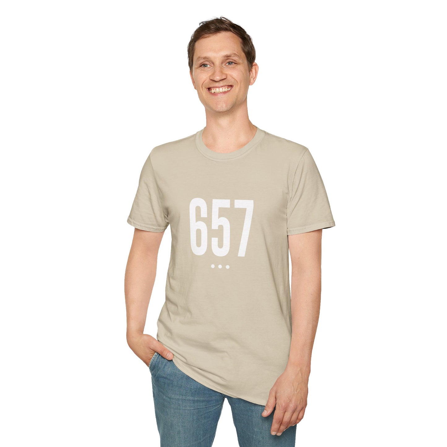 657 White Logo Front Unisex Soft-style T-Shirt