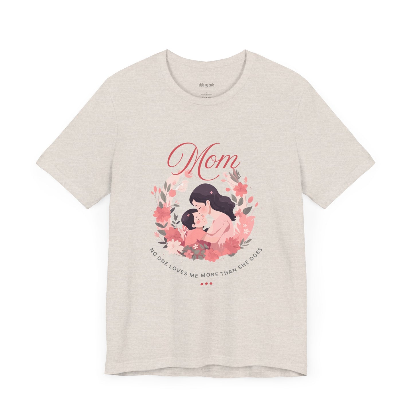 Mom Love Short Sleeve Tee - Floral Heart Design