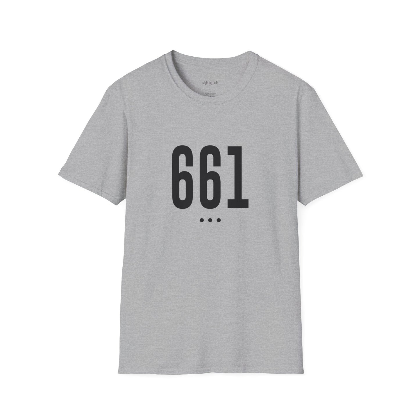 661 Unisex Black Logo Front Soft-style T-Shirt