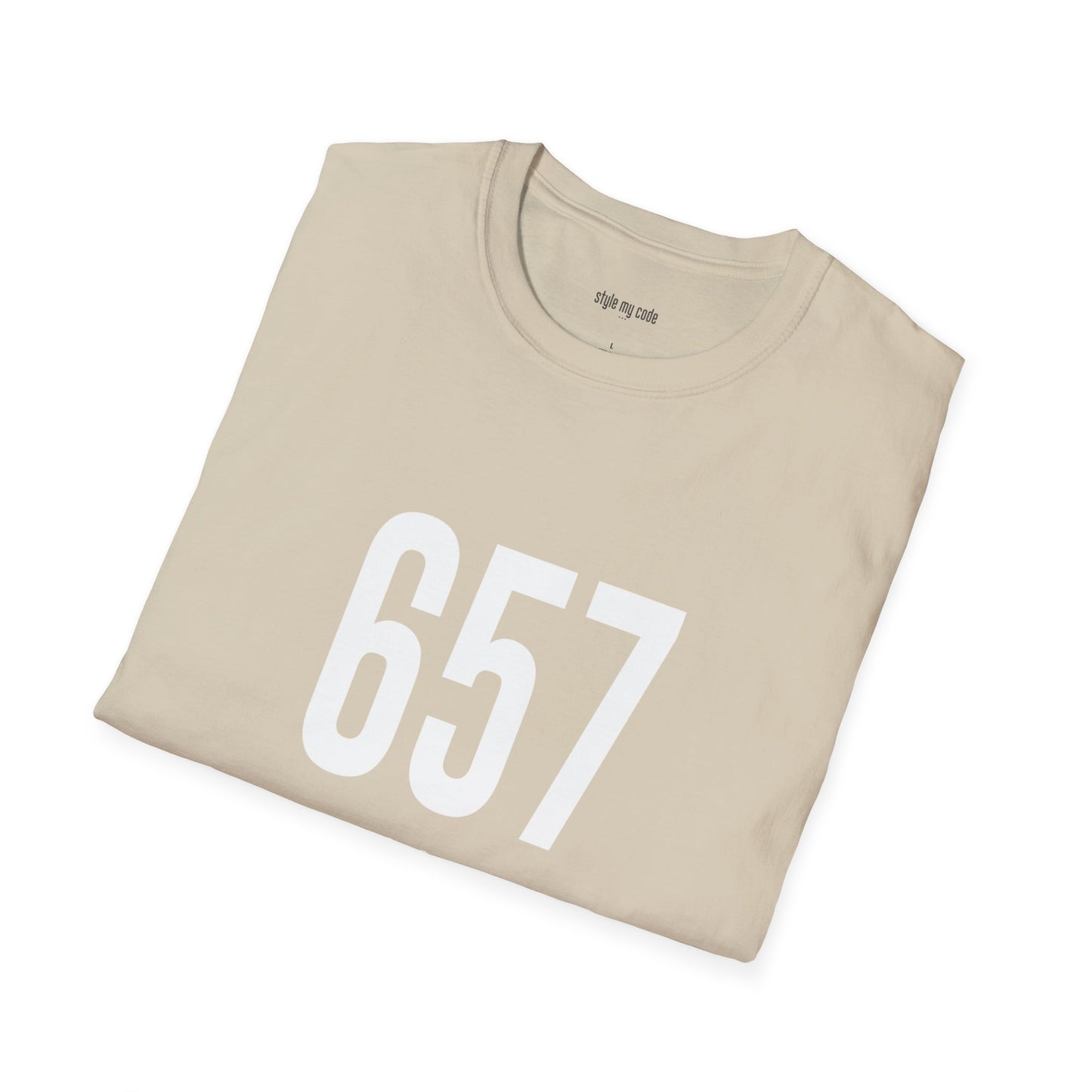 657 White Logo Front Unisex Soft-style T-Shirt