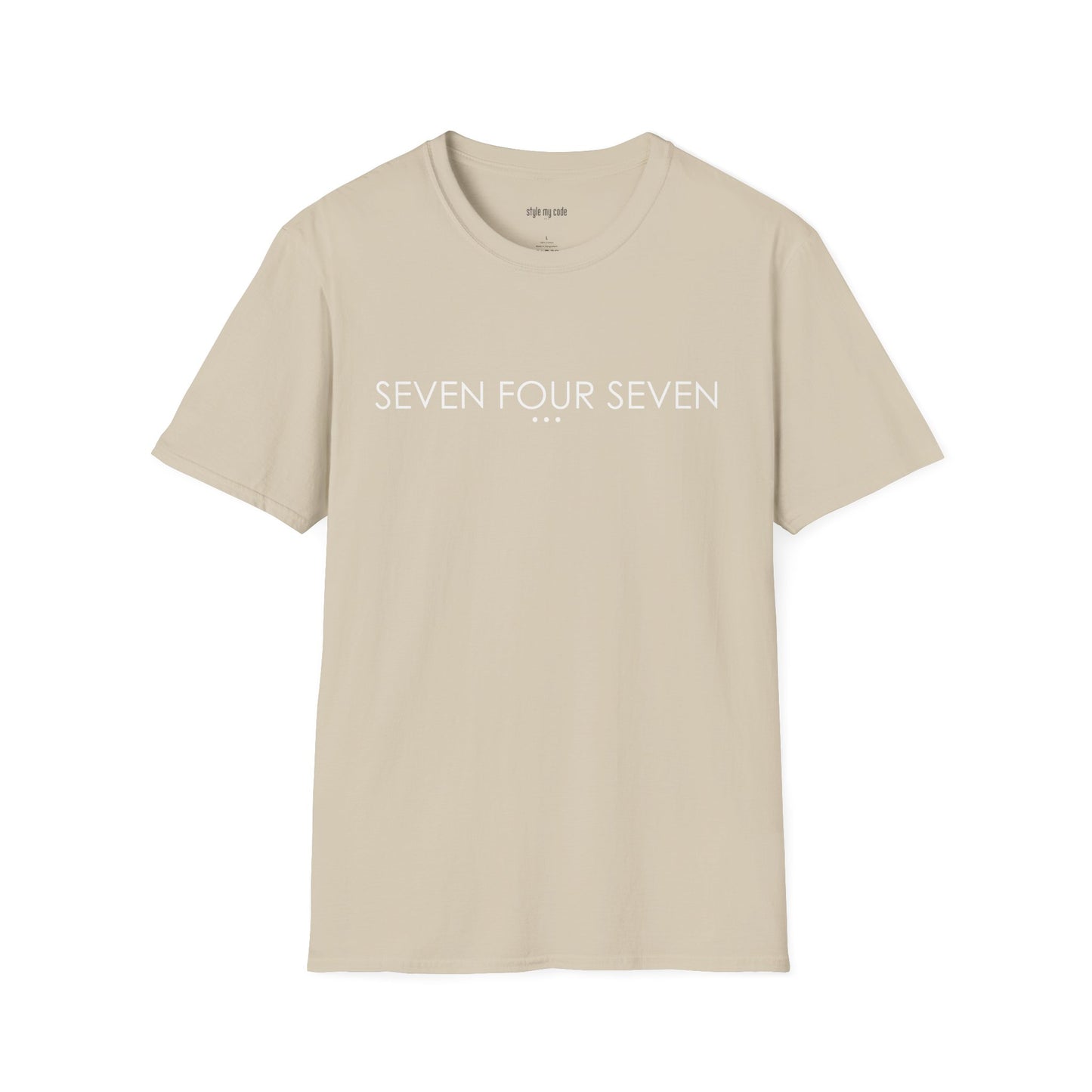 "SEVEN FOUR SEVEN" Design T-Shirt