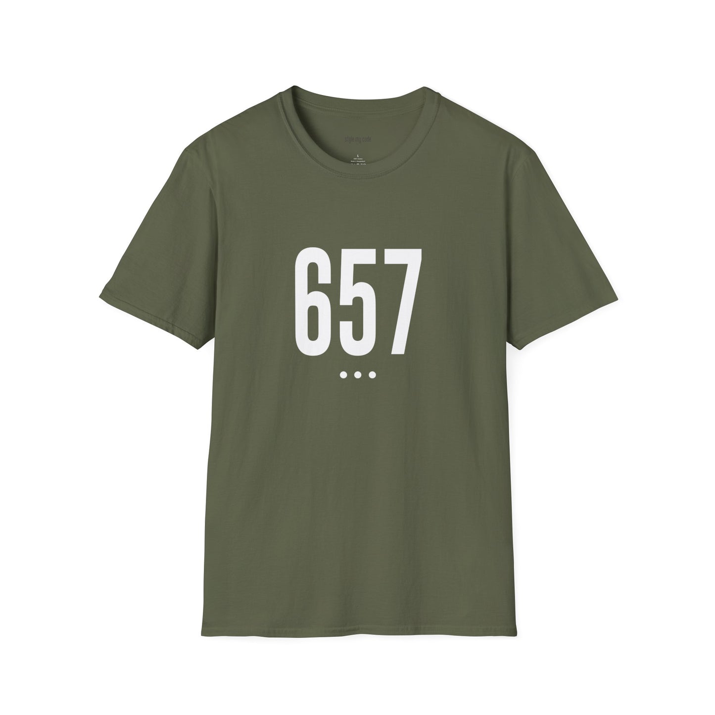 657 White Logo Front Unisex Soft-style T-Shirt