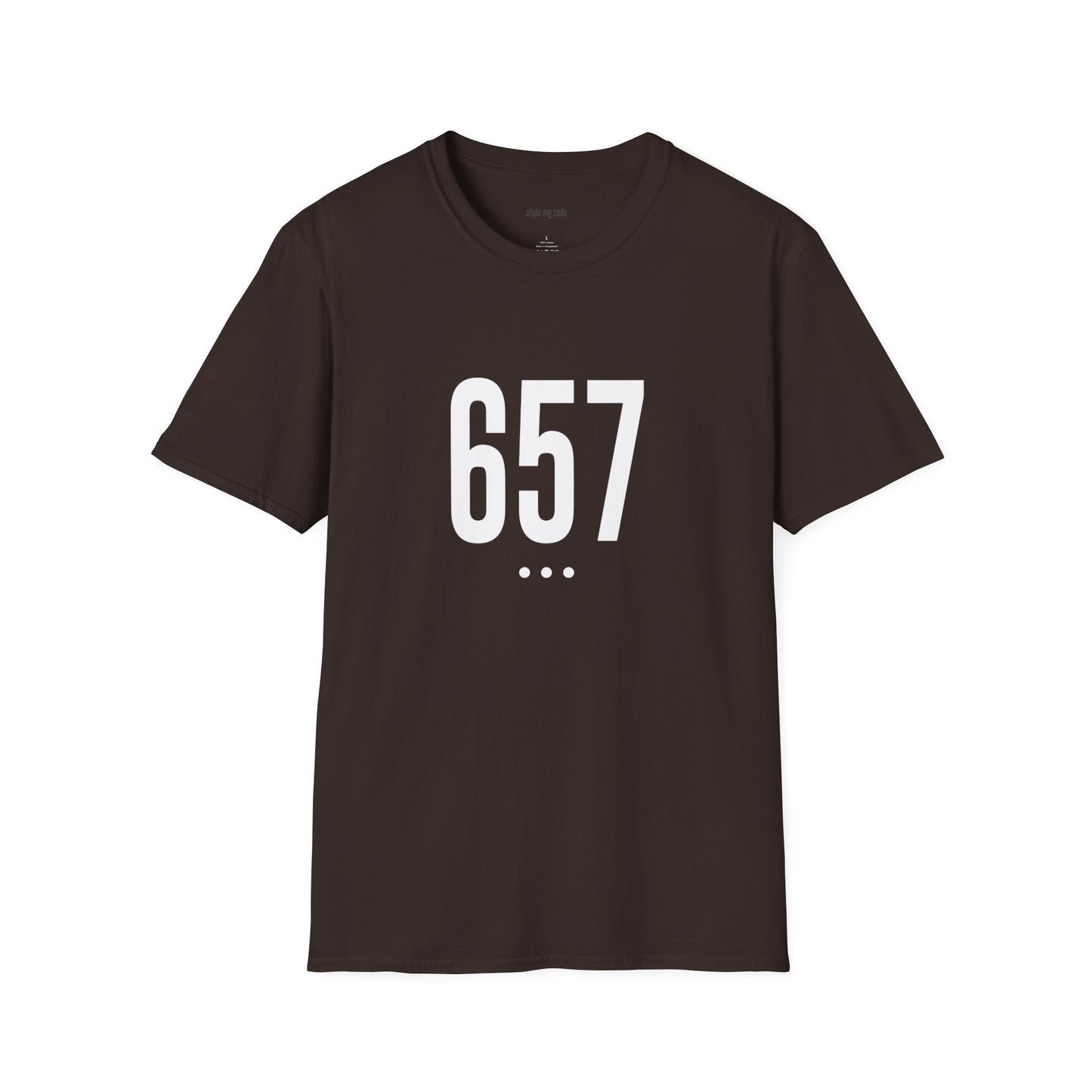 657 White Logo Front Unisex Soft-style T-Shirt