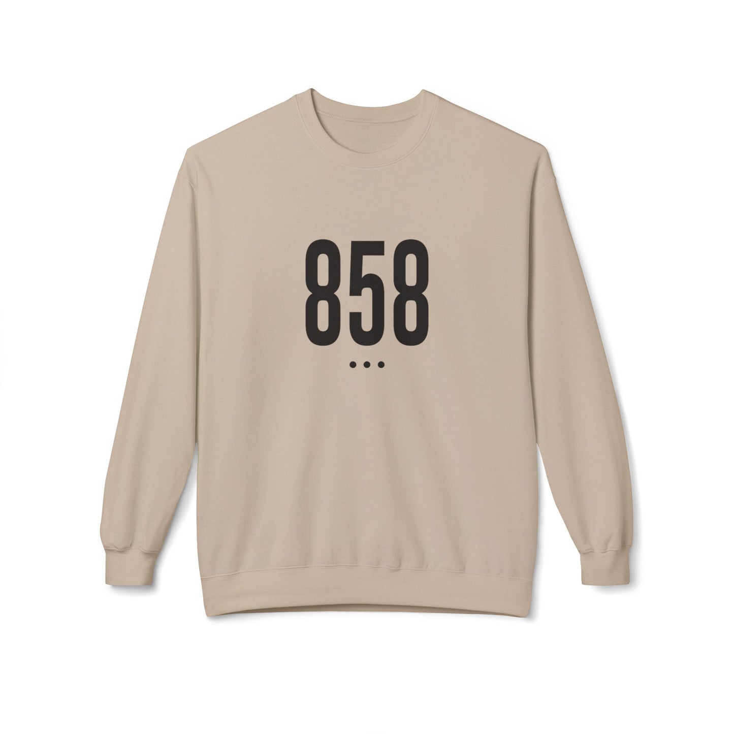 858 Black Logo Front Unisex Crewneck Sweatshirt