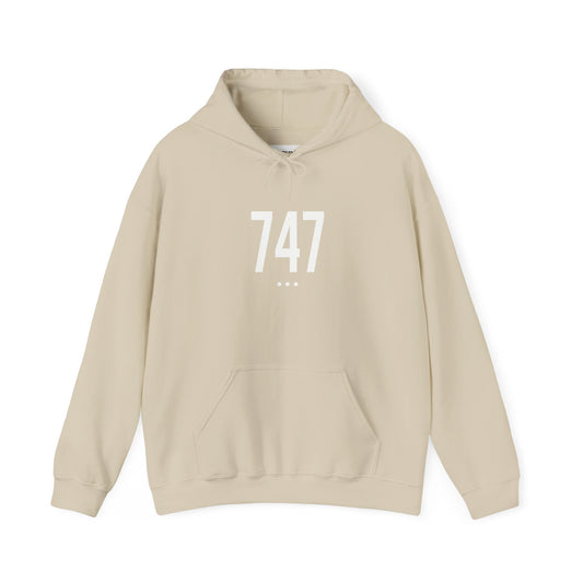 747 White Logo Front Hoodie