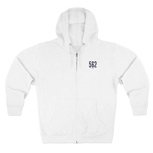 562 - White Zip Hoodie