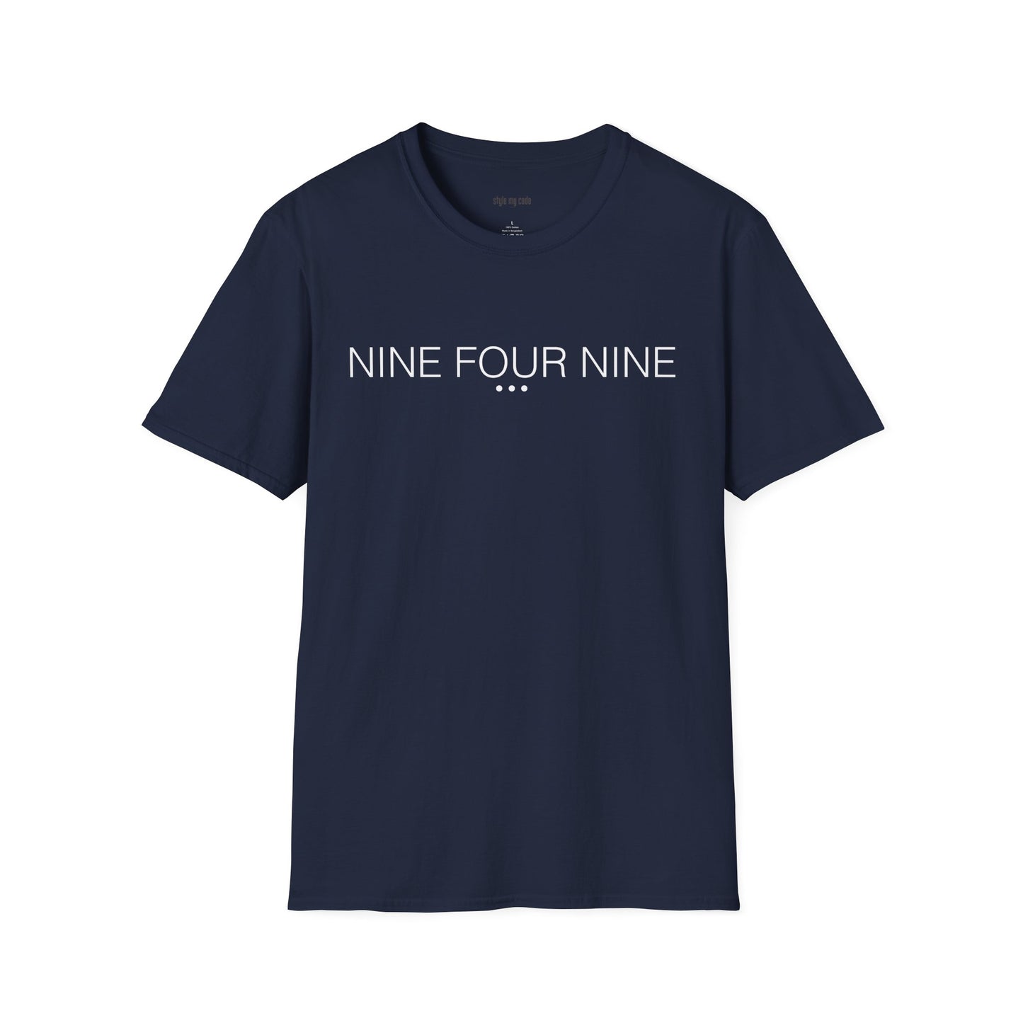 Minimalist Unisex Softstyle T-Shirt - "NINE FOUR NINE"