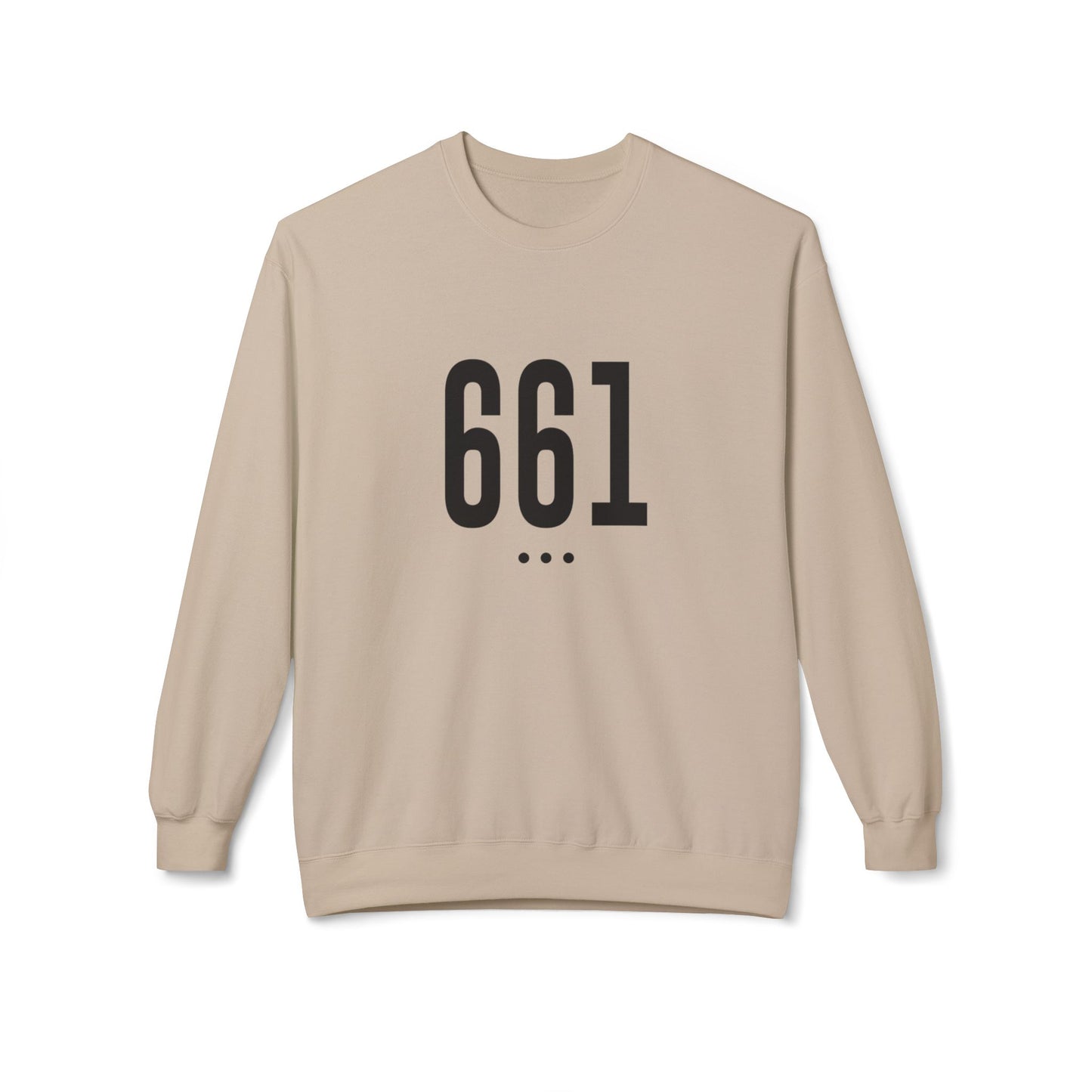 661 Unisex Black Logo Front Crewneck Sweatshirt