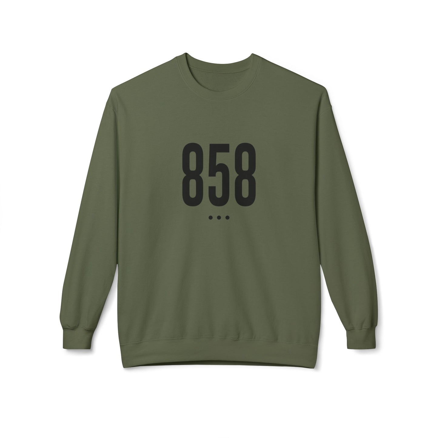 858 Black Logo Front Unisex Crewneck Sweatshirt