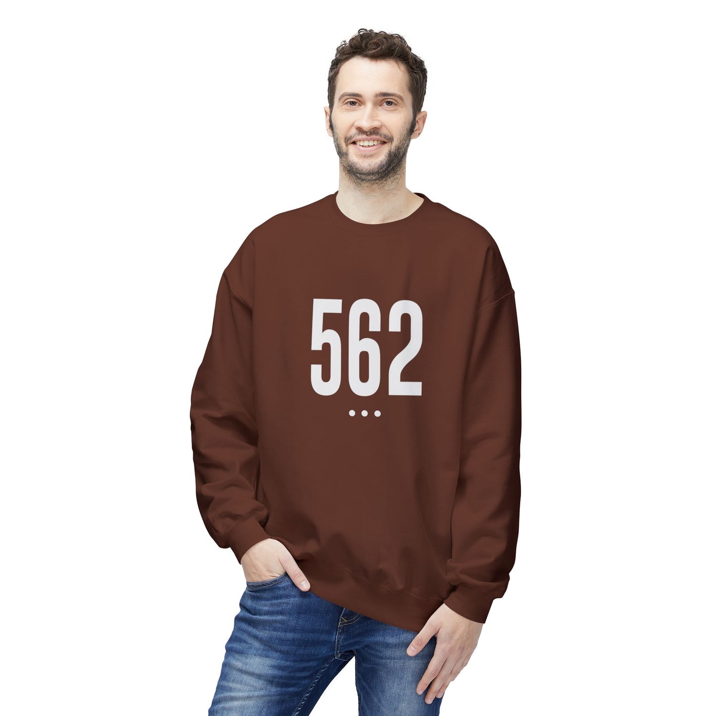 562 White Logo Front Unisex Crewneck Sweatshirt