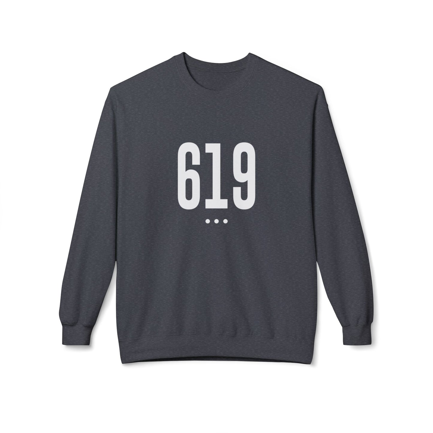 619 White Logo Front Unisex Crewneck Sweatshirt