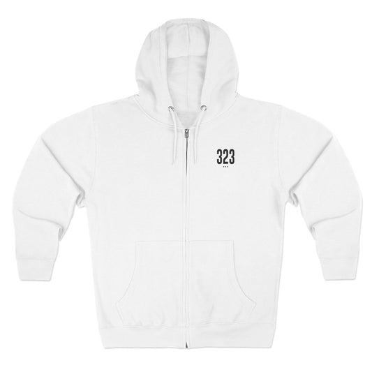 323 - White Zip Hoodie