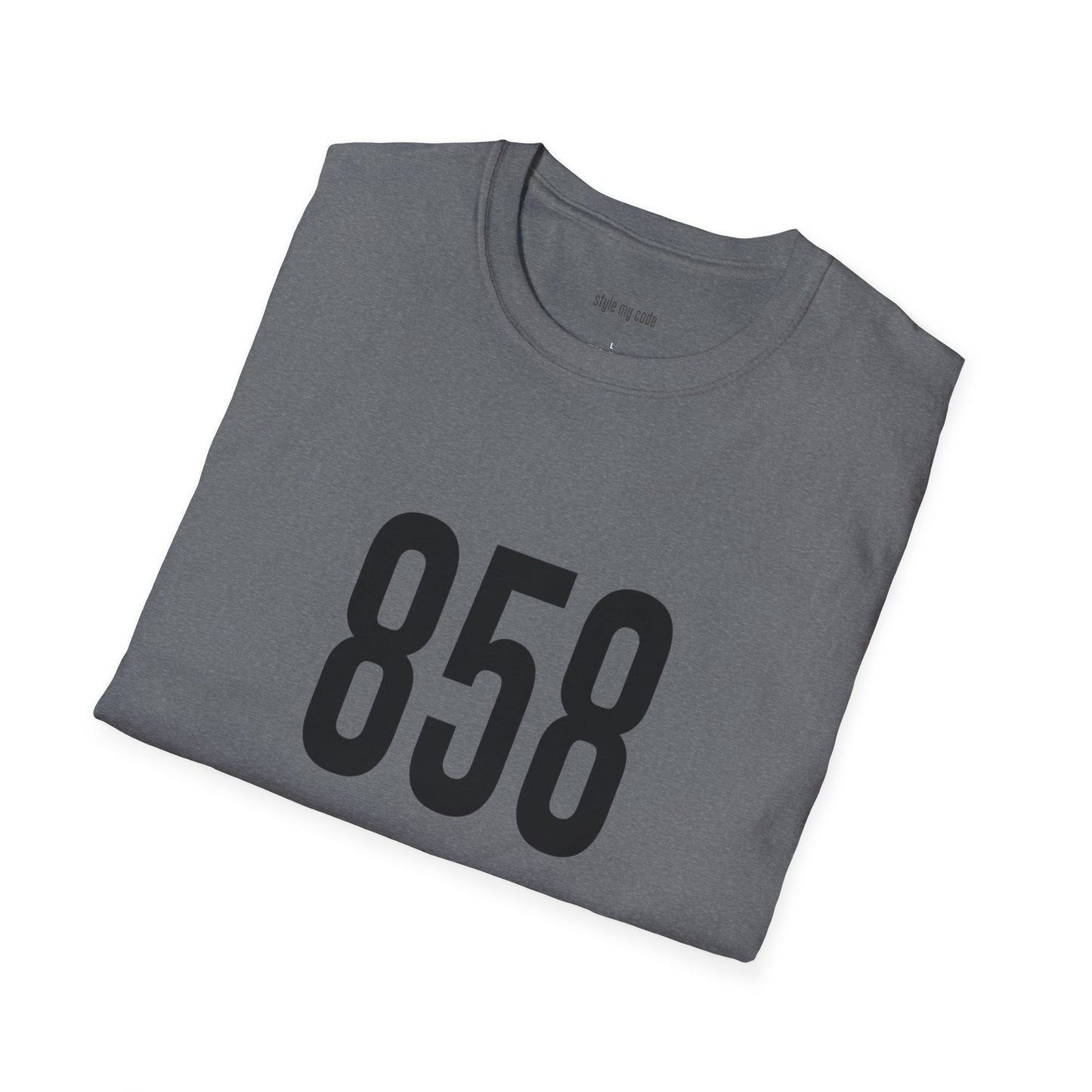 858 Black Logo Front Unisex Soft-style T-Shirt