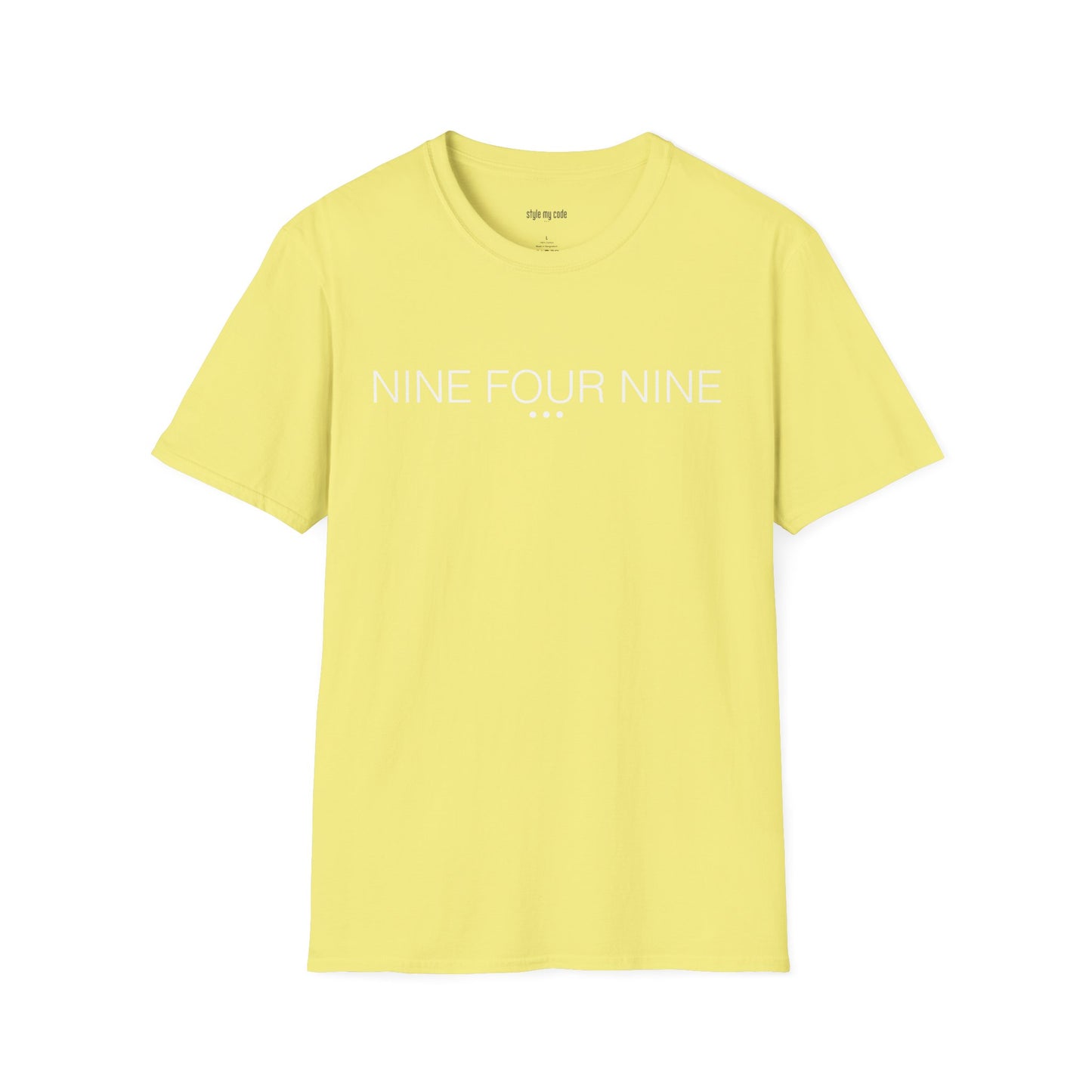 Minimalist Unisex Softstyle T-Shirt - "NINE FOUR NINE"